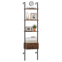 5-Tier Ladder Bookcase with Drawer
