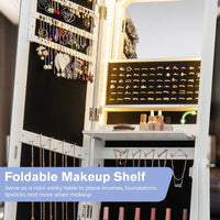 Jewelry Mirror Armoire with Adjustable Tilt Angle and Large Capacity