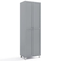 187 CM Double Door Tall Storage Cabinet Modern Utility Pantry Organizer White