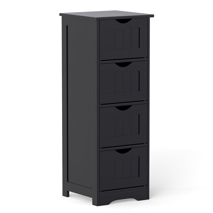 Giantex Bathroom Floor Cabinet, Freestanding Side Storage Cabinet W/ 4 Drawers & Anti-Toppling Device