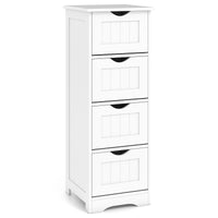 Giantex Bathroom Floor Cabinet, Freestanding Side Storage Cabinet W/ 4 Drawers & Anti-Toppling Device