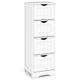 Giantex Bathroom Floor Cabinet, Freestanding Side Storage Cabinet W/ 4 Drawers & Anti-Toppling Device