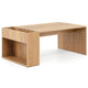Coffee Table w/ Double-Layer Storage Space Modern Center Table for Living Room
