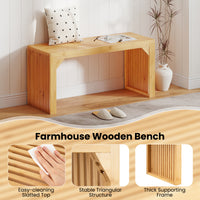 Bamboo Dining Bench, 90cm Long Entryway Bench