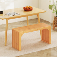 Bamboo Dining Bench, 90cm Long Entryway Bench