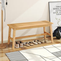 100cm Bamboo Dining Bench with Handwoven Rattan Seat