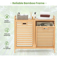 Double Tilt-out Laundry Hamper, Dual Laundry Basket Organizer with Top Shelf