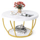 2-Tier Round Coffee Table w/Storage