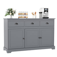 Modern Buffet Sideboard, 1.4m Storage Cabinet with 3 Drawers, 3 Doors & 2 Adjustable Shelves