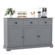 Modern Buffet Sideboard, 1.4m Storage Cabinet with 3 Drawers, 3 Doors & 2 Adjustable Shelves