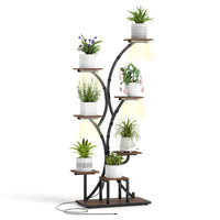 Indoor Plant Stand with Grow Lights, 146CM Tall 8-Tier Corner Metal Plant Shelf