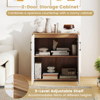 2-Door Storage Cabinet, Credenza Buffet Cabinet with 5-Postition Adjustable Shelf