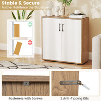 2-Door Storage Cabinet, Credenza Buffet Cabinet with 5-Postition Adjustable Shelf