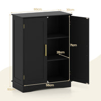 Bathroom Floor Storage Cabinet, 80cm Freestanding Cupboard Buffet Cabinet