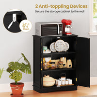 Bathroom Floor Storage Cabinet, 80cm Freestanding Cupboard Buffet Cabinet