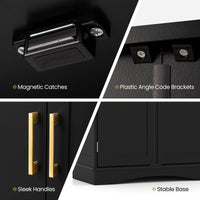 Bathroom Floor Storage Cabinet, 80cm Freestanding Cupboard Buffet Cabinet