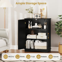 Bathroom Floor Storage Cabinet, 80cm Freestanding Cupboard Buffet Cabinet