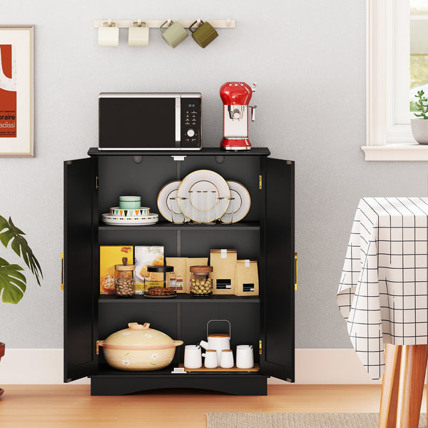 Bathroom Floor Storage Cabinet, 80cm Freestanding Cupboard Buffet Cabinet