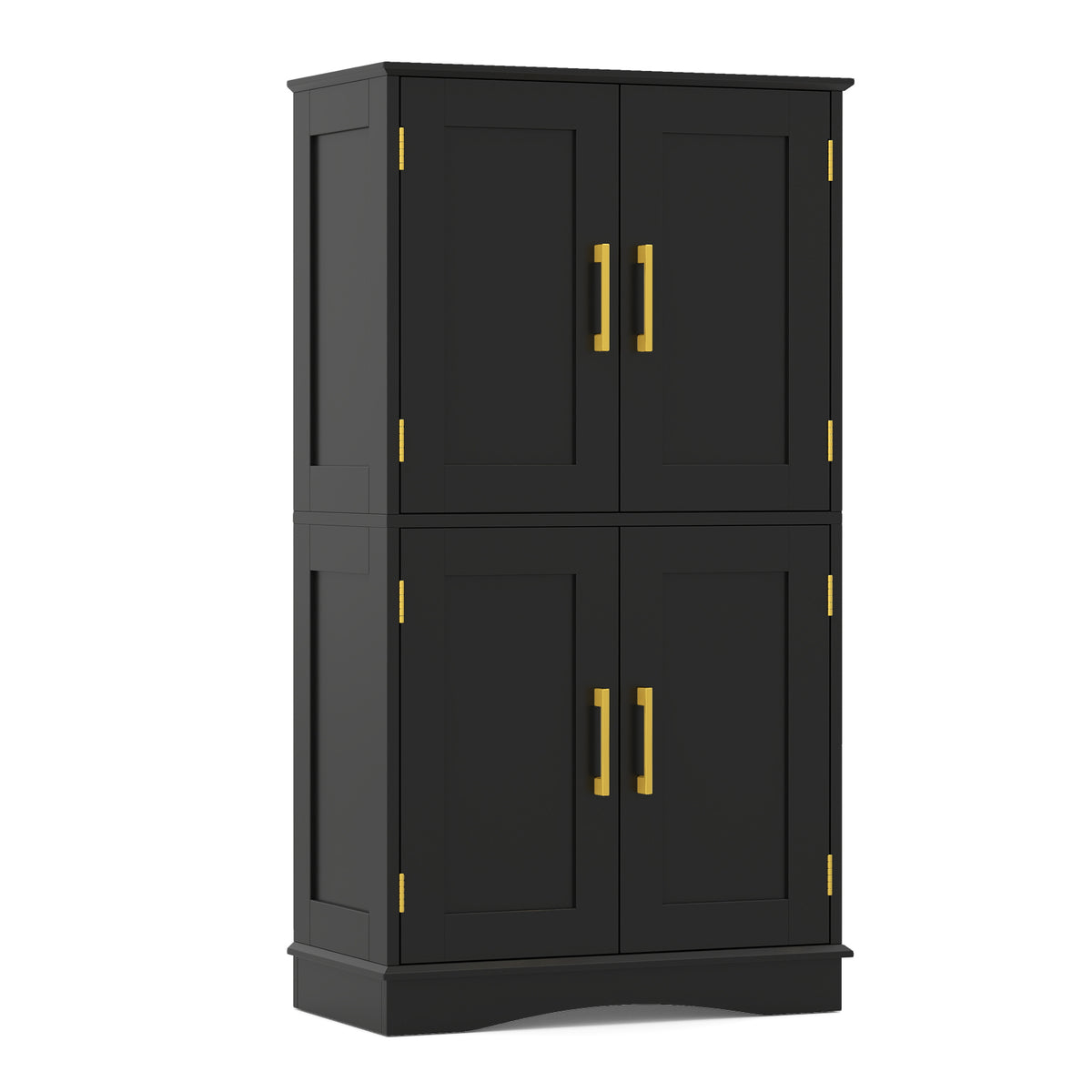 110 cm Freestanding Pantry Cabinet with 4 Doors and 2 Adjustable Shelves