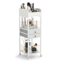 Makeup Organizer, Floor Skincare Organizer Cart with Drawers & Storage Shelves