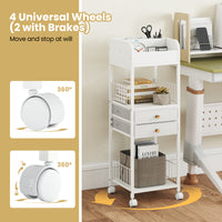 Makeup Organizer, Floor Skincare Organizer Cart with Drawers & Storage Shelves