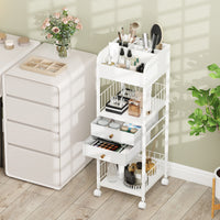 Makeup Organizer, Floor Skincare Organizer Cart with Drawers & Storage Shelves