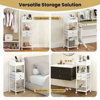 Makeup Organizer, Floor Skincare Organizer Cart with Drawers & Storage Shelves