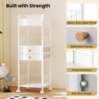 Makeup Organizer, Floor Skincare Organizer Cart with Drawers & Storage Shelves
