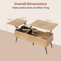 Heavy-Duty Metal Frame Tea Table Center Table w/Hidden Compartments