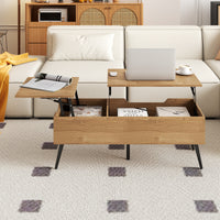 Heavy-Duty Metal Frame Tea Table Center Table w/Hidden Compartments