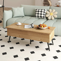Heavy-Duty Metal Frame Tea Table Center Table w/Hidden Compartments