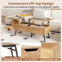 Heavy-Duty Metal Frame Tea Table Center Table w/Hidden Compartments