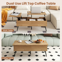 Heavy-Duty Metal Frame Tea Table Center Table w/Hidden Compartments