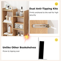 Bookshelf 2-Tier Bookcase w/ Anti-Tipping Kits