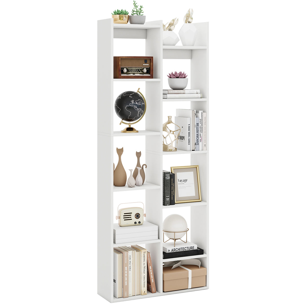 Bookshelf 2-Tier Bookcase w/ Anti-Tipping Kits