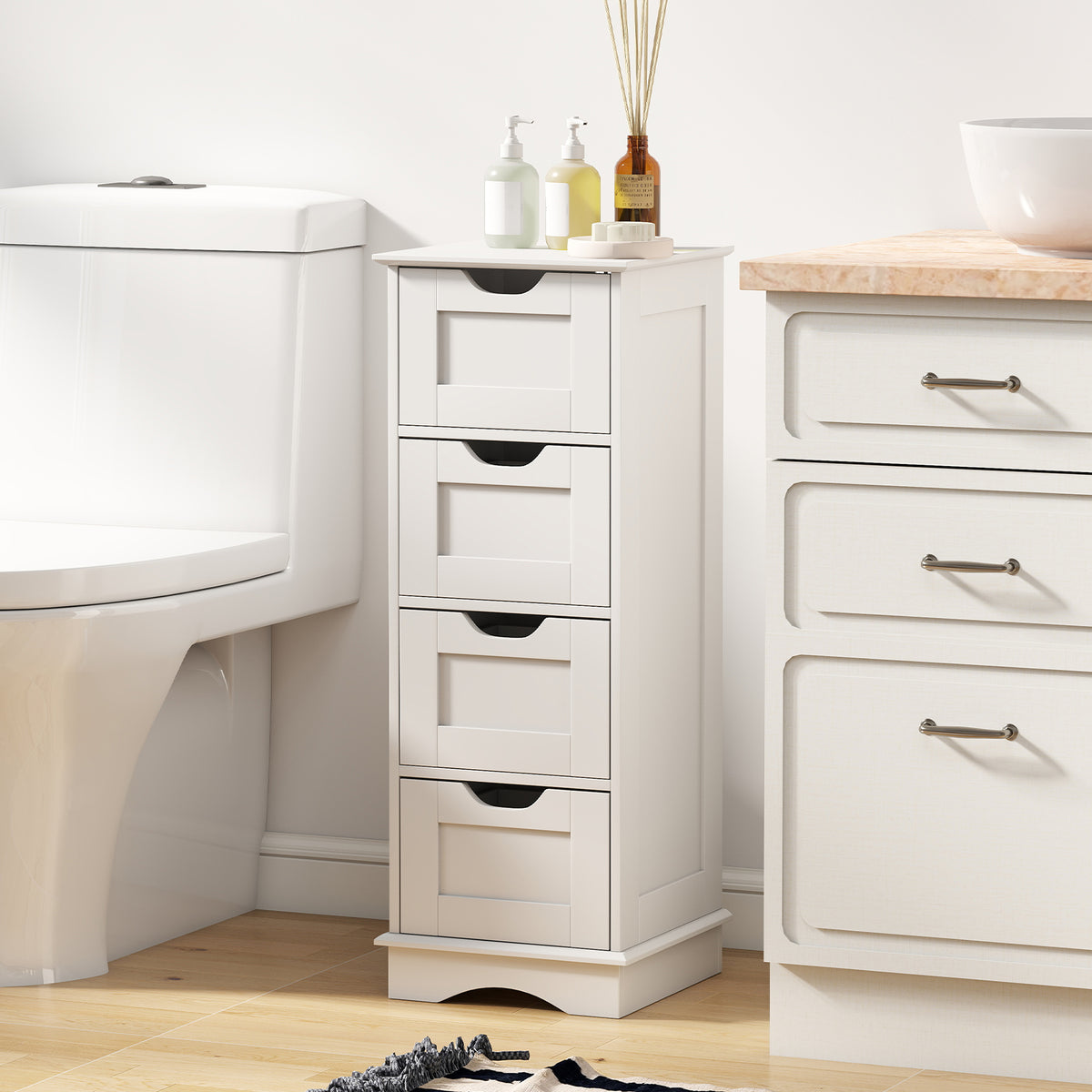 Bathroom Storage Cabinet with 4 Drawers