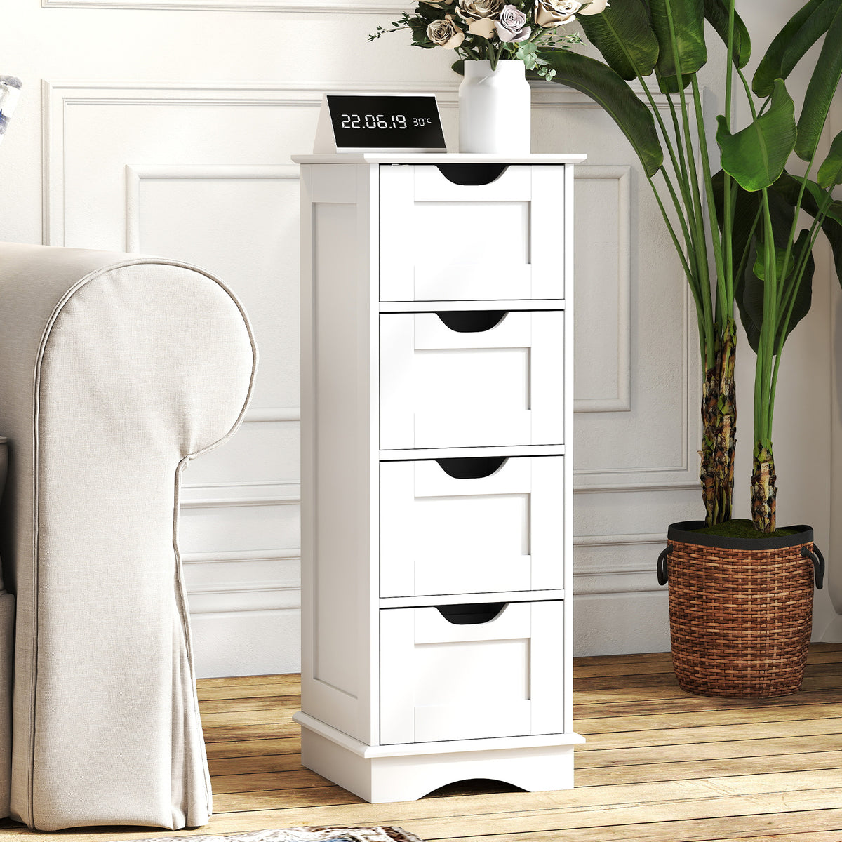 Bathroom Storage Cabinet with 4 Drawers