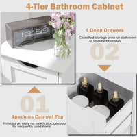 Bathroom Storage Cabinet with 4 Drawers