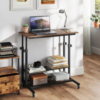 Mobile Stand up Desk, Height Adjustable Sit Stand Desk w/ Tilting Tabletop