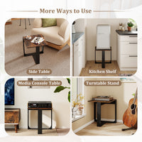 End Table, Industrial Sofa Side Table with Metal Frame