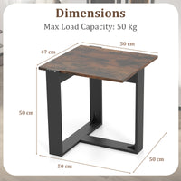 End Table, Industrial Sofa Side Table with Metal Frame