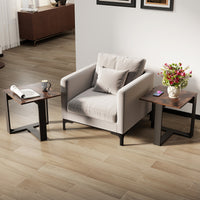 End Table, Industrial Sofa Side Table with Metal Frame