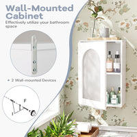 Medicine Cabinet with Tempered Glass Door & Adjustable Shelf