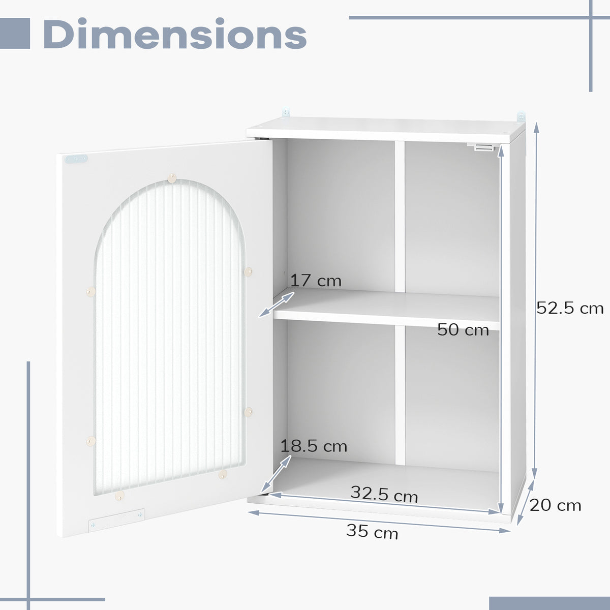 Medicine Cabinet with Tempered Glass Door & Adjustable Shelf