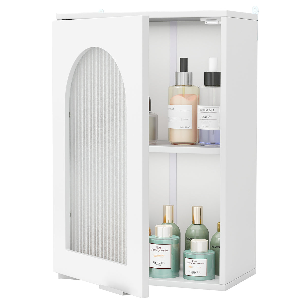 Medicine Cabinet with Tempered Glass Door & Adjustable Shelf
