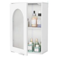 Medicine Cabinet with Tempered Glass Door & Adjustable Shelf