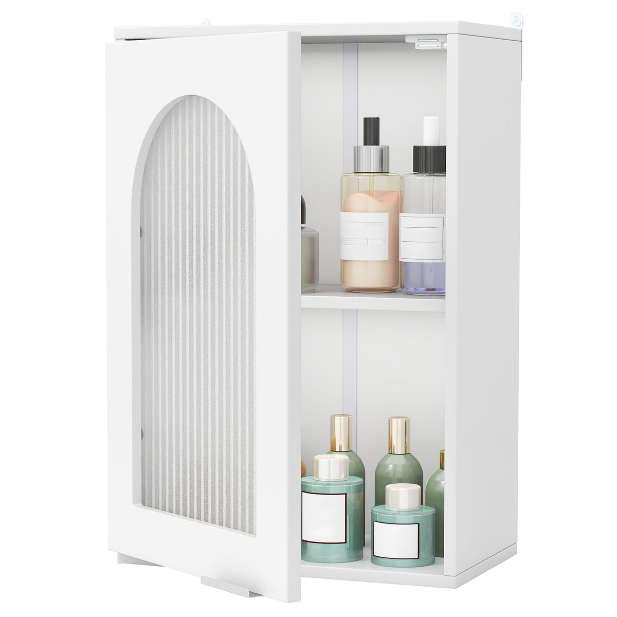 Medicine Cabinet with Tempered Glass Door & Adjustable Shelf