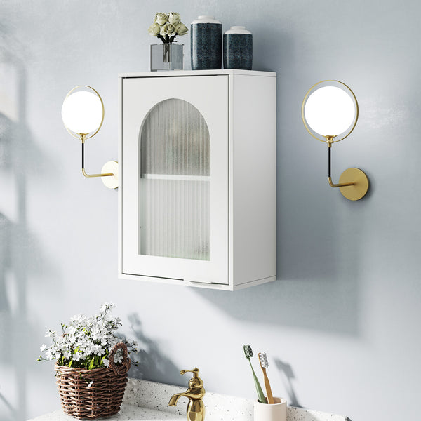 Medicine Cabinet with Tempered Glass Door & Adjustable Shelf