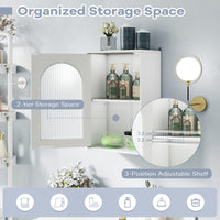 Medicine Cabinet with Tempered Glass Door & Adjustable Shelf