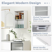 Medicine Cabinet with Tempered Glass Door & Adjustable Shelf